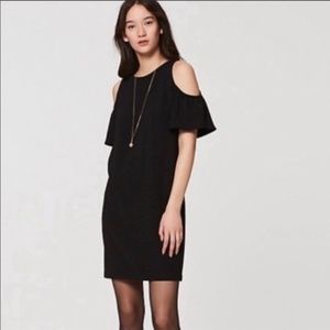 LOFT Black Cold Shoulder Dress; size 0